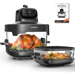imageKismile Roasti Portable Air Fryer 5in1 47 QT ampamp 26QT Glass Containers with Storage Lids Deep Roast Freezer ampamp Dishwasher Safe Compact Air fryer Keep Warm  Quick ampamp Easy Meals