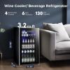imageKismile 13 Cuft Beverage Refrigerator and Cooler12 Bottle 48 Can Mini Fridge Glass Door Digital Temperature Display for Soda Beer or Wine Small Drink Dispenser Cooler for Home Office BarBlack