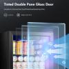 imageKismile 13 Cuft Beverage Refrigerator and Cooler12 Bottle 48 Can Mini Fridge Glass Door Digital Temperature Display for Soda Beer or Wine Small Drink Dispenser Cooler for Home Office BarTransparent