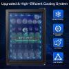 imageKismile 13 Cuft Beverage Refrigerator and Cooler12 Bottle 48 Can Mini Fridge Glass Door Digital Temperature Display for Soda Beer or Wine Small Drink Dispenser Cooler for Home Office BarBlack