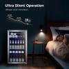 imageKismile 13 Cuft Beverage Refrigerator and Cooler12 Bottle 48 Can Mini Fridge Glass Door Digital Temperature Display for Soda Beer or Wine Small Drink Dispenser Cooler for Home Office BarSilver