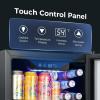 imageKismile 13 Cuft Beverage Refrigerator and Cooler12 Bottle 48 Can Mini Fridge Glass Door Digital Temperature Display for Soda Beer or Wine Small Drink Dispenser Cooler for Home Office BarTransparent