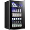 imageKismile 13 Cuft Beverage Refrigerator and Cooler12 Bottle 48 Can Mini Fridge Glass Door Digital Temperature Display for Soda Beer or Wine Small Drink Dispenser Cooler for Home Office BarBlack