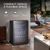 imageKismile 13 Cuft Beverage Refrigerator and Cooler12 Bottle 48 Can Mini Fridge Glass Door Digital Temperature Display for Soda Beer or Wine Small Drink Dispenser Cooler for Home Office BarBlack