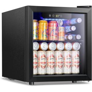 imageKismile 13 Cuft Beverage Refrigerator and Cooler12 Bottle 48 Can Mini Fridge Glass Door Digital Temperature Display for Soda Beer or Wine Small Drink Dispenser Cooler for Home Office BarTransparent