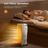 imageKismile 1500W Oil Filled Radiator Heater Portable Electric Heater with 3 Heat Settings Adjustable Thermostat Overheat ampamp TipOver Protection Oil Heaters for Indoor Use Grey