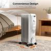 imageKismile 1500W Oil Filled Radiator Heater Portable Electric Heater with 3 Heat Settings Adjustable Thermostat Overheat ampamp TipOver Protection Oil Heaters for Indoor Use Grey