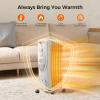 imageKismile 1500W Oil Filled Radiator Heater Portable Electric Heater with 3 Heat Settings Adjustable Thermostat Overheat ampamp TipOver Protection Oil Heaters for Indoor Use Grey