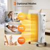 imageKismile 1500W Oil Filled Radiator Heater Portable Electric Heater with 3 Heat Settings Adjustable Thermostat Overheat ampamp TipOver Protection Oil Heaters for Indoor Use Grey