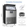 imageKismile Commercial Ice Maker Freestanding Crescent Ice Maker 110lbs24h 30lbs Storage Bin Full Heavy Duty Stainless Steel Construction Ice Maker Machine for Home Bar Coffee Shop Business100lbs24h
