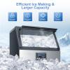 imageKismile Commercial Ice Maker Freestanding Crescent Ice Maker 110lbs24h 30lbs Storage Bin Full Heavy Duty Stainless Steel Construction Ice Maker Machine for Home Bar Coffee Shop Business100lbs24h