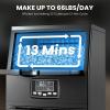 imageKismile Commercial Ice Maker Freestanding Crescent Ice Maker 110lbs24h 30lbs Storage Bin Full Heavy Duty Stainless Steel Construction Ice Maker Machine for Home Bar Coffee Shop Business66Lbs24H