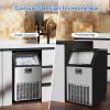 imageKismile Commercial Ice Maker Freestanding Crescent Ice Maker 110lbs24h 30lbs Storage Bin Full Heavy Duty Stainless Steel Construction Ice Maker Machine for Home Bar Coffee Shop Business100lbs24h