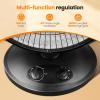 imageKismile Oscillating Parabolic Space Heater with Thermostat and Timer Radiant Dish Heater with TipOver and Overheating Protection For Indoor Use 800wDeep Black