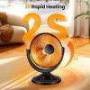imageKismile Oscillating Parabolic Space Heater with Thermostat and Timer Radiant Dish Heater with TipOver and Overheating Protection For Indoor Use 800wDeep Black