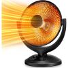 imageKismile Oscillating Parabolic Space Heater with Thermostat and Timer Radiant Dish Heater with TipOver and Overheating Protection For Indoor Use 800wDeep Black