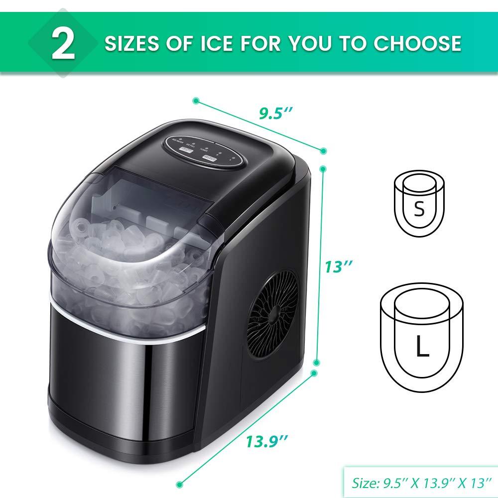 imageKismile Countertop Ice Maker Machine26Lbs24H Compact Automatic Ice Makers9 Cubes Ready in 68 MinutesPortable Ice Cube Maker with SelfCleaning Program