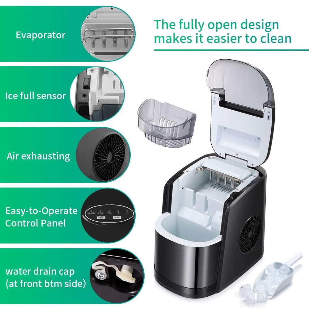 imageKismile Countertop Ice Maker Machine26Lbs24H Compact Automatic Ice Makers9 Cubes Ready in 68 MinutesPortable Ice Cube Maker with SelfCleaning Program