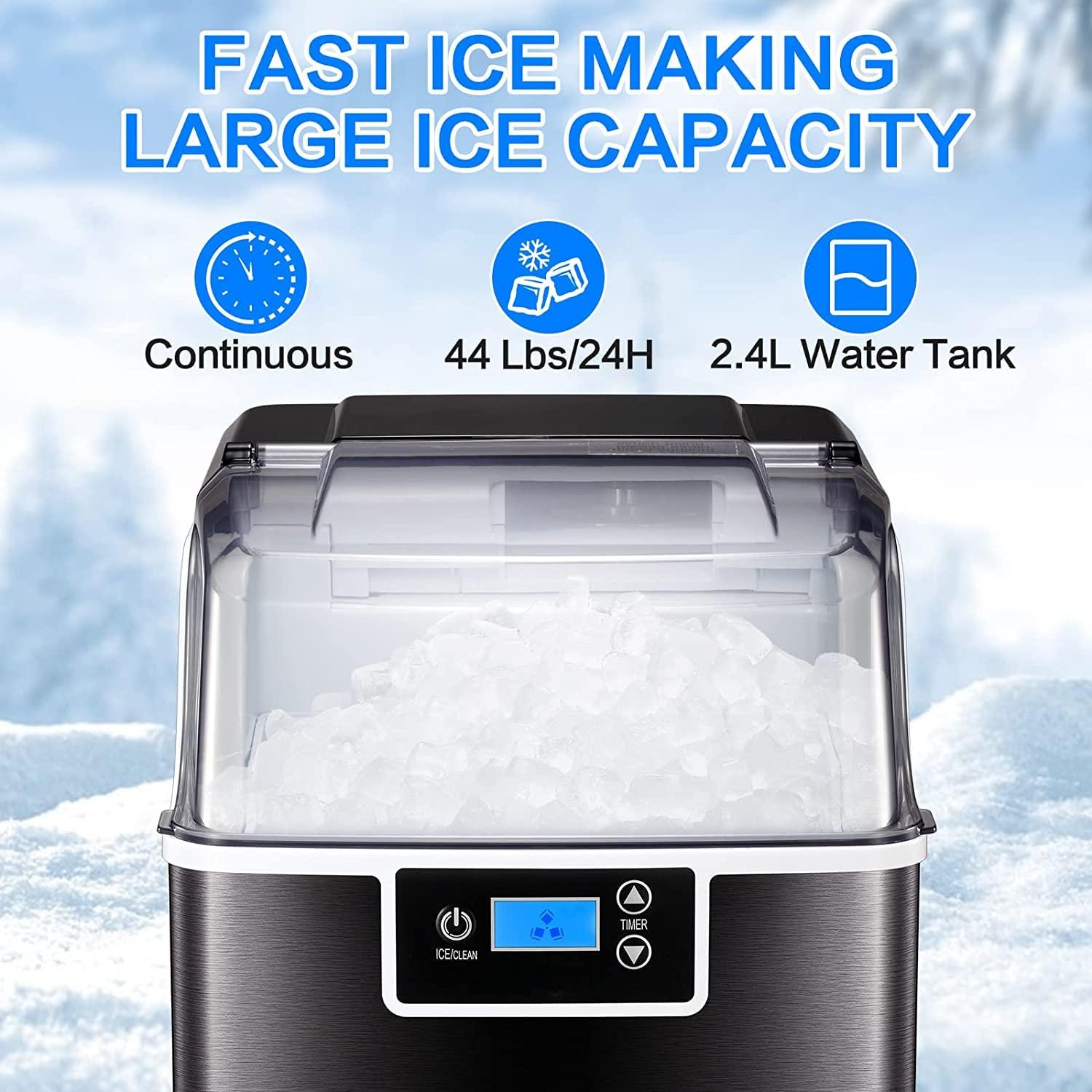 imageKismile Nugget Ice Maker CountertopPortable Compact Ice Maker Machine with SelfCleaning Function44Lbs24Hfor HomeKitchenOfficeBar