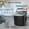 imageAGLUCKY Ice Makers Countertop with SelfCleaning 26lbs24hrs 9 Cubes Ready in 6 Mins Portable Ice Machine with 2 Sizes Bullet IceIce ScoopBasket for HomeKitchenOfficeBarParty RedBLACK