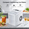 imageAGLUCKY Ice Makers Countertop with SelfCleaning 26lbs24hrs 9 Cubes Ready in 6 Mins Portable Ice Machine with 2 Sizes Bullet IceIce ScoopBasket for HomeKitchenOfficeBarParty GreyGray