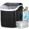 imageAGLUCKY Ice Makers Countertop with SelfCleaning 26lbs24hrs 9 Cubes Ready in 6 Mins Portable Ice Machine with 2 Sizes Bullet IceIce ScoopBasket for HomeKitchenOfficeBarParty RedBLACK