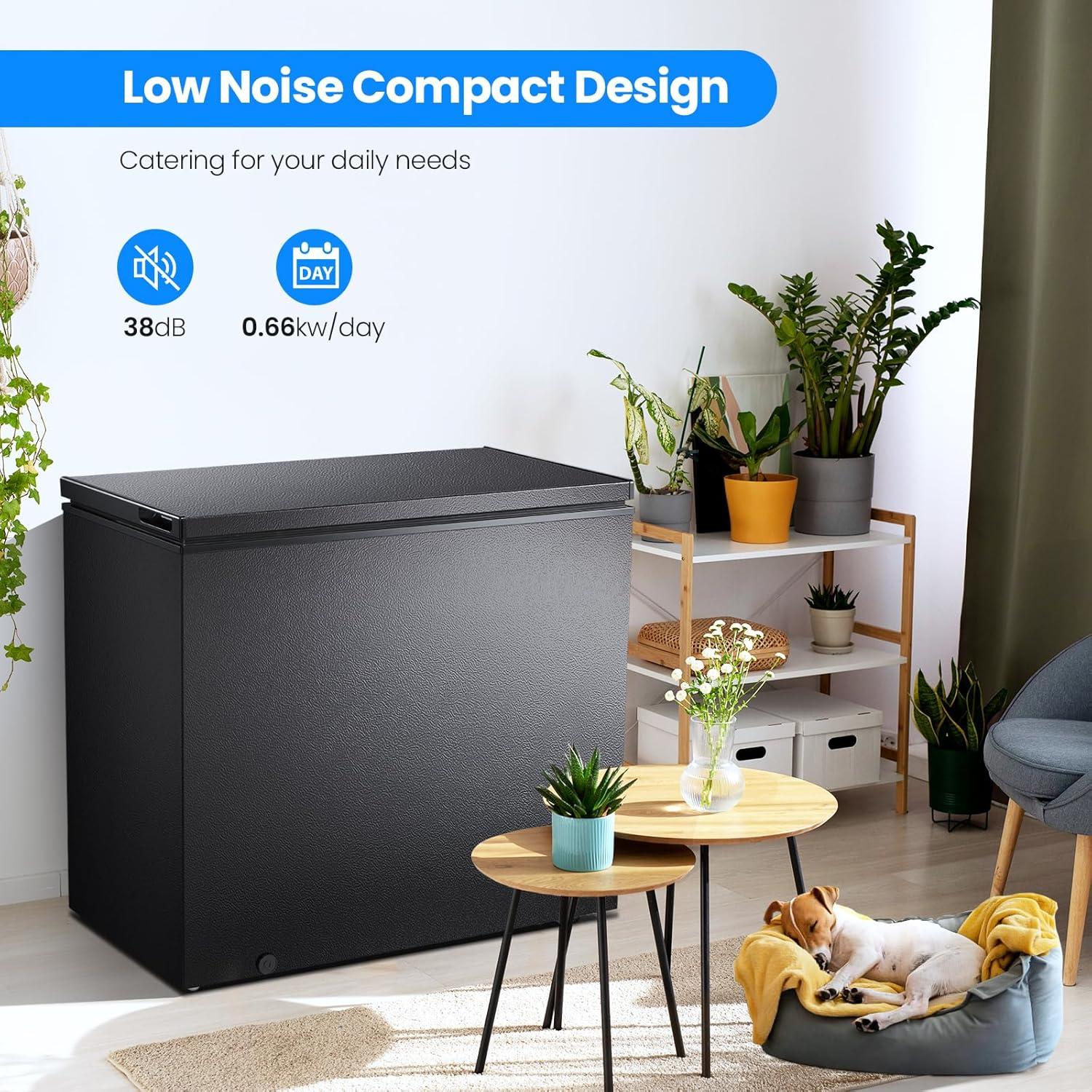 imageKismile 18 Cubic Feet Chest Freezer with Removable Basket Free Standing Top Open Door Compact Freezer with Adjustable Temperature for HomeKitchenOfficeBarBlack