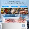 imageKismile 18 Cubic Feet Chest Freezer with Removable Basket Free Standing Top Open Door Compact Freezer with Adjustable Temperature for HomeKitchenOfficeBarWhite