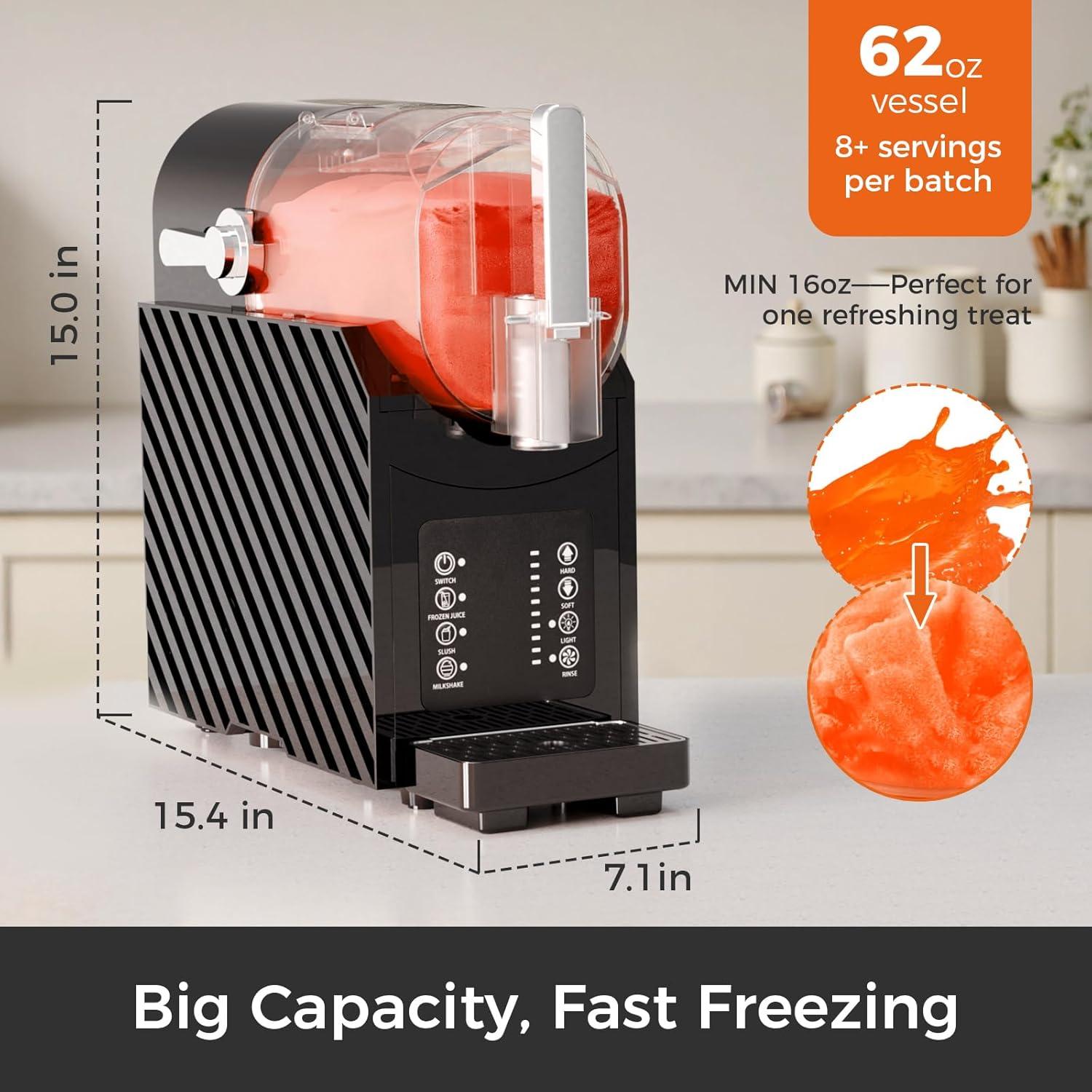 imageKismile Slushie Machine for Home Slushy Machine with 3 Preset Modes Frozen Juice Slush Milkshake No Ice Needed Adjustable Hardness SelfCleaning Function Safety Protection Frozen Drink Maker