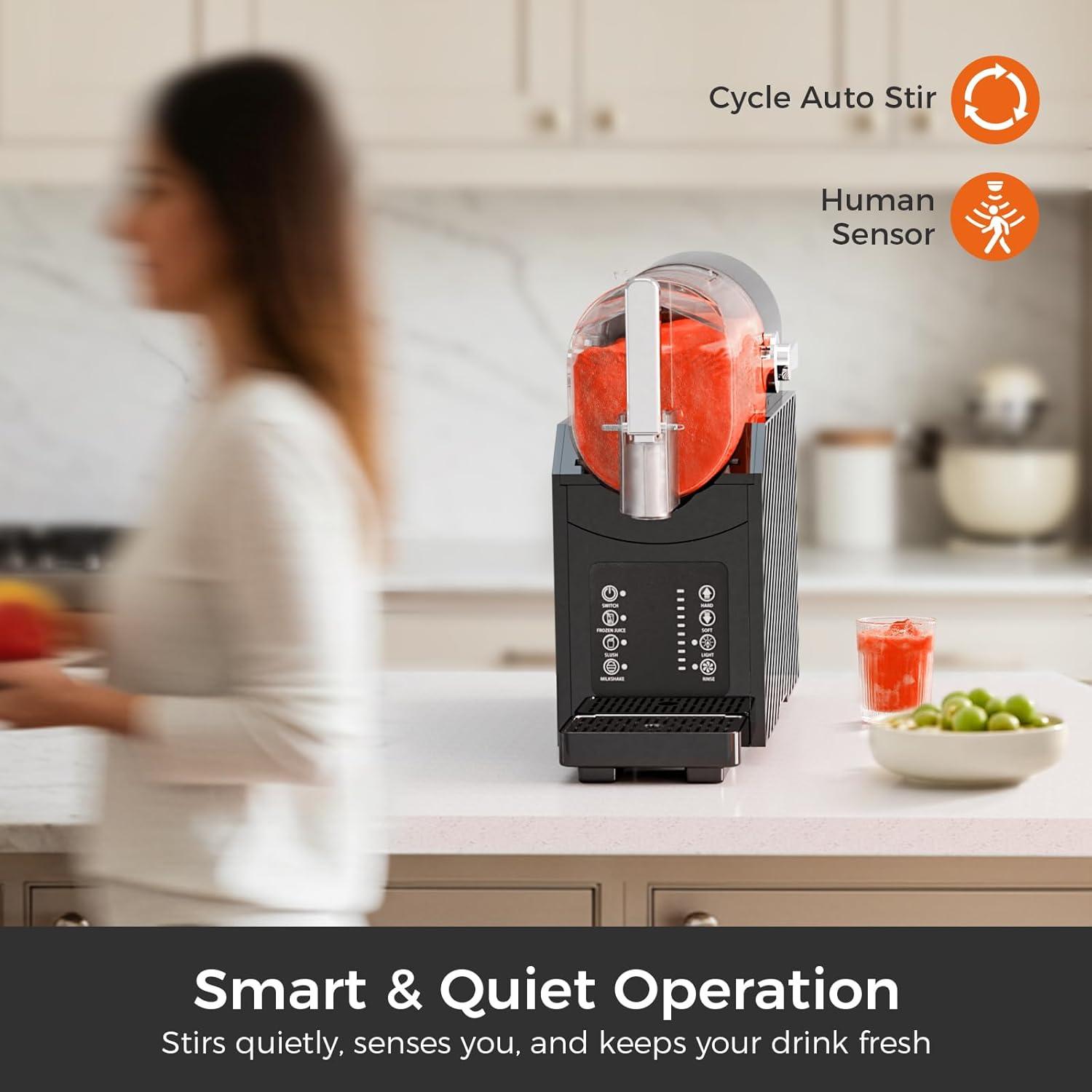imageKismile Slushie Machine for Home Slushy Machine with 3 Preset Modes Frozen Juice Slush Milkshake No Ice Needed Adjustable Hardness SelfCleaning Function Safety Protection Frozen Drink Maker