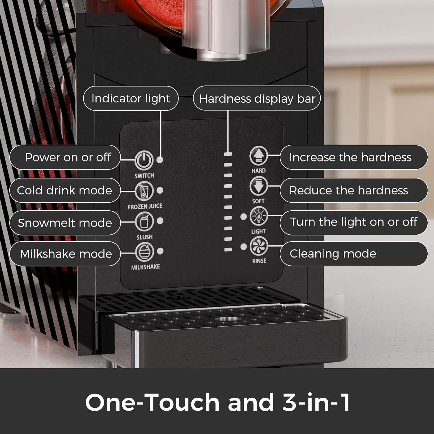 imageKismile Slushie Machine for Home Slushy Machine with 3 Preset Modes Frozen Juice Slush Milkshake No Ice Needed Adjustable Hardness SelfCleaning Function Safety Protection Frozen Drink Maker