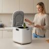 imageKismile Electric Composter for Kitchen 25L Smart Countertop Compost Bin with LED Timer Display OdorlessAutoClean Indoor Compost Bin Durable Material White35L