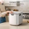imageKismile Electric Composter for Kitchen 25L Smart Countertop Compost Bin with LED Timer Display OdorlessAutoClean Indoor Compost Bin Durable Material White35L