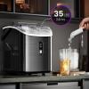 imageKismile Nugget Ice Makers Countertop 35Lbs24H Portable Sonic Ice Machine with SelfCleaningOneClick Operation for HomeOfficeStainless Steel SilverStainless Steels Black