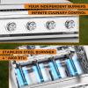 imageKismile 4Burner Gas Grill BuiltIn ampamp Countertop DualUse BBQ Grill  32000BTU High Power Propane Grill Full SUS304 Stainless Steel  620  410mm Large Grilling Area FrontDrawer Grease Tray4 Burner