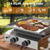 imageKismile 4Burner Gas Grill BuiltIn ampamp Countertop DualUse BBQ Grill  32000BTU High Power Propane Grill Full SUS304 Stainless Steel  620  410mm Large Grilling Area FrontDrawer Grease Tray2 Burner