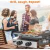 imageKismile 4Burner Gas Grill BuiltIn ampamp Countertop DualUse BBQ Grill  32000BTU High Power Propane Grill Full SUS304 Stainless Steel  620  410mm Large Grilling Area FrontDrawer Grease Tray2 Burner