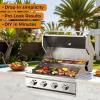 imageKismile 4Burner Gas Grill BuiltIn ampamp Countertop DualUse BBQ Grill  32000BTU High Power Propane Grill Full SUS304 Stainless Steel  620  410mm Large Grilling Area FrontDrawer Grease Tray4 Burner