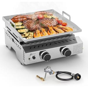 imageKismile 4Burner Gas Grill BuiltIn ampamp Countertop DualUse BBQ Grill  32000BTU High Power Propane Grill Full SUS304 Stainless Steel  620  410mm Large Grilling Area FrontDrawer Grease Tray2 Burner