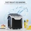 imageKismile Countertop Ice Maker 8 Cubes in 6 Mins 26LbsDay Bullet Ice Portable Ice Maker with 2 Sizes of Cubes SelfCleaning Ice Maker Machine with Basket ampamp Scoop for HomeKitchenOfficePartyBlack