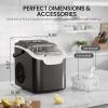 imageKismile Countertop Ice Maker 8 Cubes in 6 Mins 26LbsDay Bullet Ice Portable Ice Maker with 2 Sizes of Cubes SelfCleaning Ice Maker Machine with Basket ampamp Scoop for HomeKitchenOfficePartyBlack