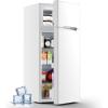 imageKismile 45 CuFt Mini Fridge with Freezer Compact Mini Refrigerator with Adjustable Removable Glass ShelvesSmall Fridge with 2 Doors for HomeKitchenDormApartmenWhiteWhite
