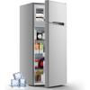 imageKismile 45 CuFt Mini Fridge with Freezer Compact Mini Refrigerator with Adjustable Removable Glass ShelvesSmall Fridge with 2 Doors for HomeKitchenDormApartmenWhiteGrey