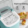 imageKismile Countertop Ice Maker with Handle 26LbsDay 9 Ice Cubes in 6 Mins SelfCleaning Portable Ice Machine for Home Kitchen ampamp Office BlackGreen