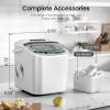 imageKismile Countertop Ice Maker with Handle 26LbsDay 9 Ice Cubes in 6 Mins SelfCleaning Portable Ice Machine for Home Kitchen ampamp Office BlackWhite