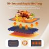 imageKismile Warming Mat for Food 3 Temperature Settings Electric Warming Tray Rapid FullSurface Heating Rollable ampamp PortableVersatile Food Warmers for Parties BuffetEveryday UseWhiteBLUE