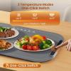 imageKismile Warming Mat for Food 3 Temperature Settings Electric Warming Tray Rapid FullSurface Heating Rollable ampamp PortableVersatile Food Warmers for Parties BuffetEveryday UseWhiteGREY