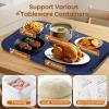 imageKismile Warming Mat for Food 3 Temperature Settings Electric Warming Tray Rapid FullSurface Heating Rollable ampamp PortableVersatile Food Warmers for Parties BuffetEveryday UseWhiteBLUE