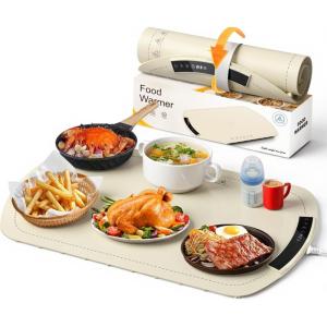 imageKismile Food Warming Mat Electric Warming Tray with 7 Temperature Settings and 5 Hours TimerRapid Full Surface Heating in 10s Kids Lock Portable Food Warmers for Parties BuffetWhiteWhite
