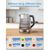 imageKismile Electric Kettle 7 Adjustable Temp Settings ampamp 2h Keep Warm Capacity Indicator Auto ShutOff Stainless Steel Water Boiler for Coffee ampamp Tea 17L 1500WSilver and Black